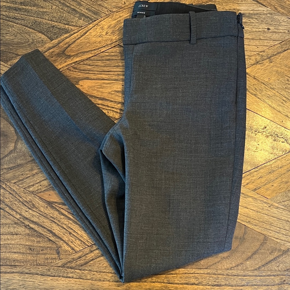 J. Crew Minnie stretch twill Charcoal Gray Dress Pants sz 0